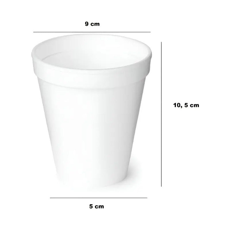100 Vasos Desechables Plumavit Termico Vaso Cafe 10oz 296ml Blanco