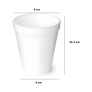 100 Vasos Desechables Plumavit Termico Vaso Cafe 10oz 296ml Blanco