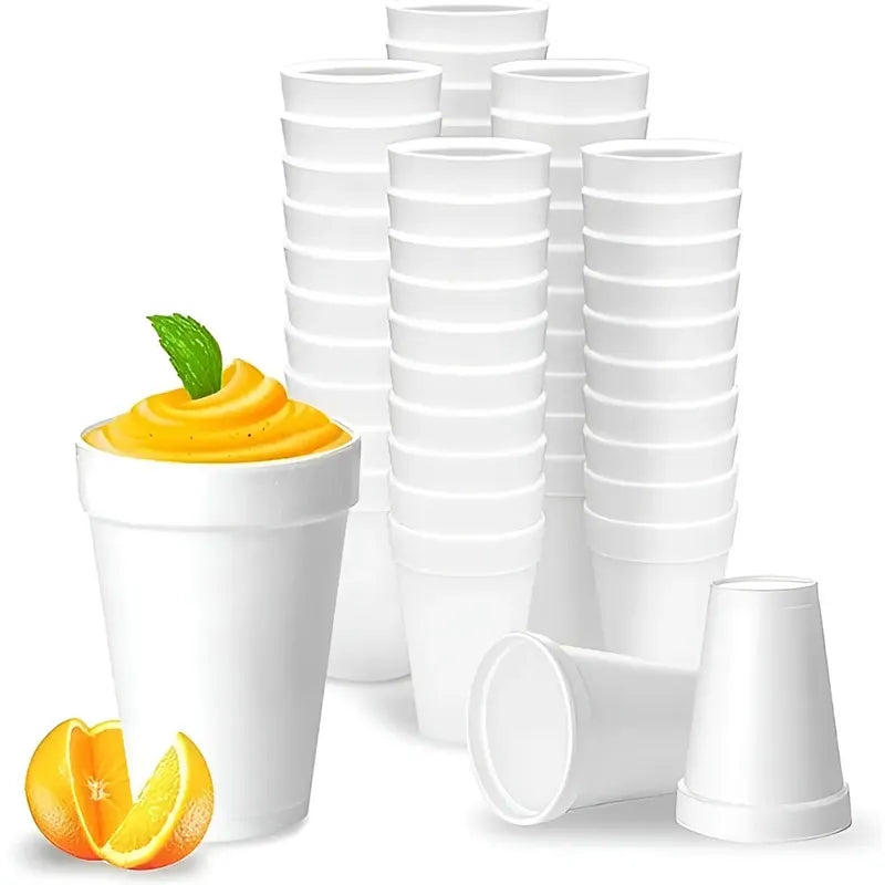 50 Vasos Termicos Vasos Desechables Vaso Plumavit 8oz 240ml Blanco
