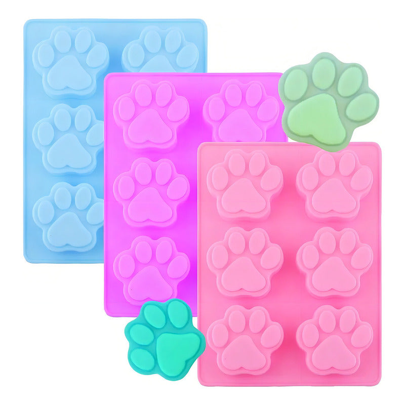 3 Molde Silicona Huella Moldes De Silicona Mascota Pata 6cav Insumos Reposteria Patitas De Perro Moldes Para Chocolates Pasteleriacl