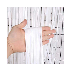 Guirnalda Cortina Metálicas Cortina De Cumpleaño Blanco 2x1m