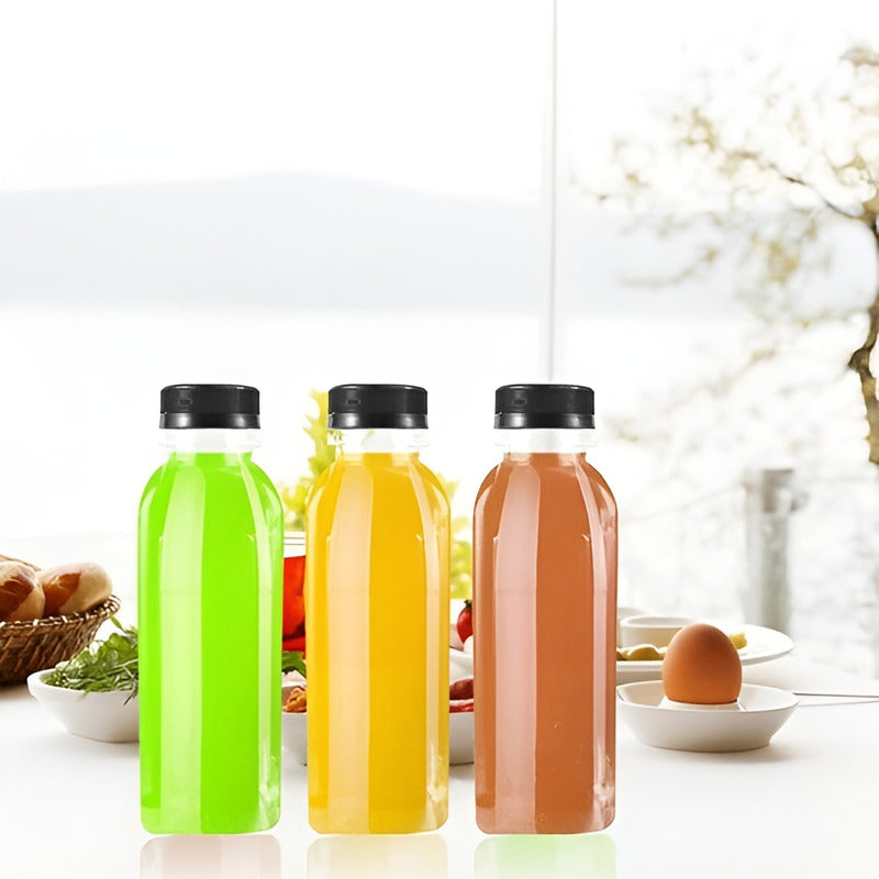 X12 Botellas Con Tapa Botellas Plasticas Transparentes 500ml Transparente