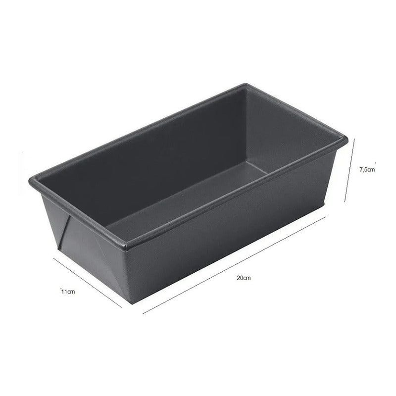 Pack X2 Molde Pan Molde Para Pan De Molde Rectangular 20cm Gris
