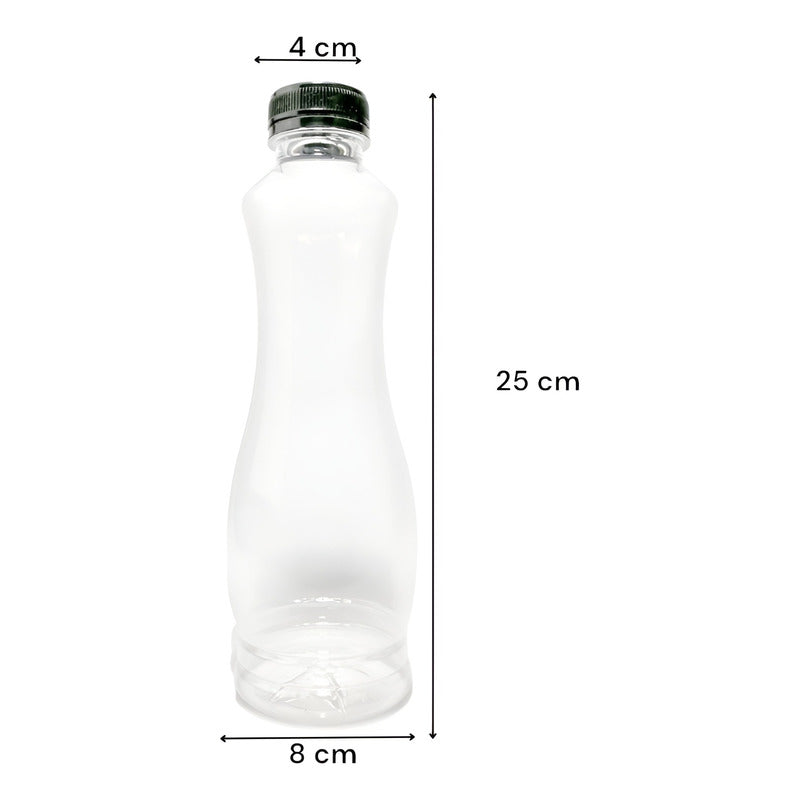 X24 Botellas Plasticas Transparentes Botella C/tapa 800ml Transparente
