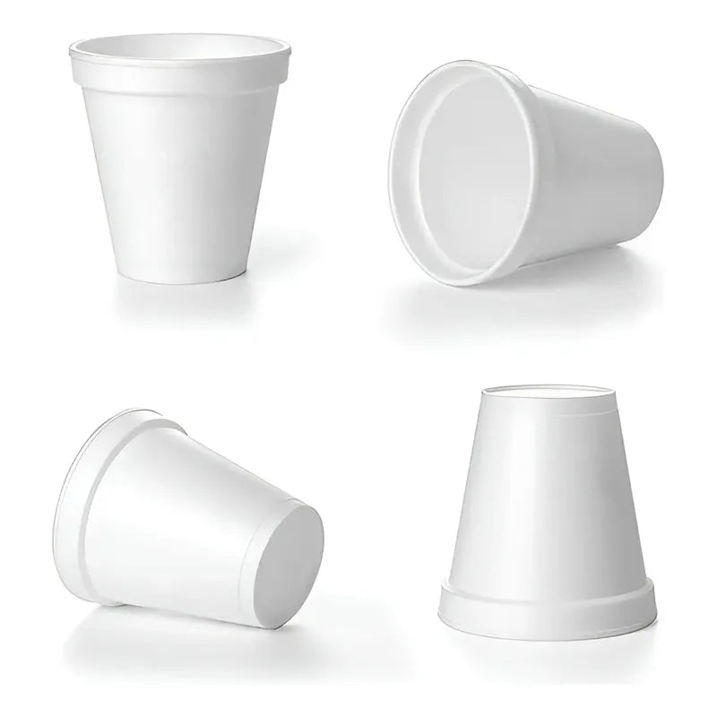 50 Vasos Desechables Vasos Plumavit Termico Vaso 6oz/177ml Blanco
