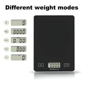 Gramera Digital Pesa Gramera Cocina Pesa Alimentos 5kg/0.01g Negro 5 Kg