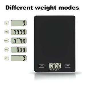 Gramera Digital Pesa Gramera Cocina Pesa Alimentos 5kg/0.01g Negro 5 Kg