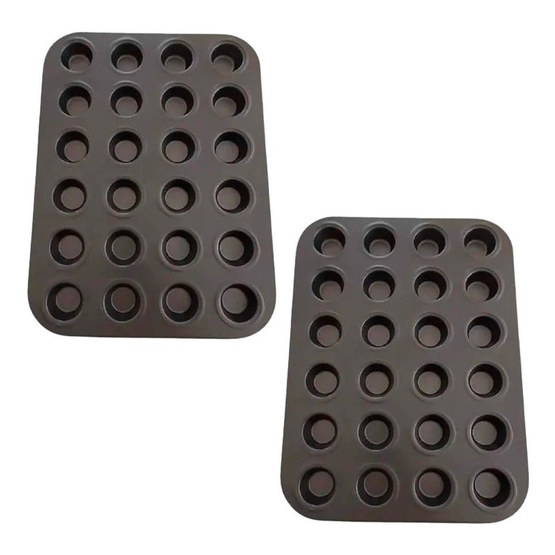 Pack X2 Molde 24 Cupcakes Molde Cupcake Molde Para Tortas  Gris
