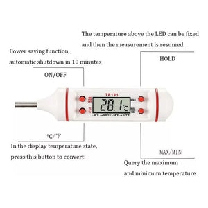 Termómetro Digital De Cocina Gastronómico Color Negro