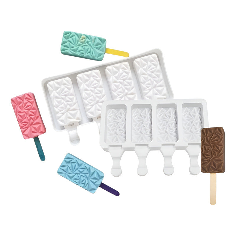 2 Moldes De Silicona Reposteria Molde Helados Molde Paletas Blanco