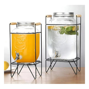 Dispensador De Bebidas Con Atril Dispensadores De Jugos 8l Jarros De Vidrio Doble Dispensador De Bebidas Con Atril Doble Jarro Jarra Doble Jugo Doble Sobremesa Portatil Pasteleriuscl