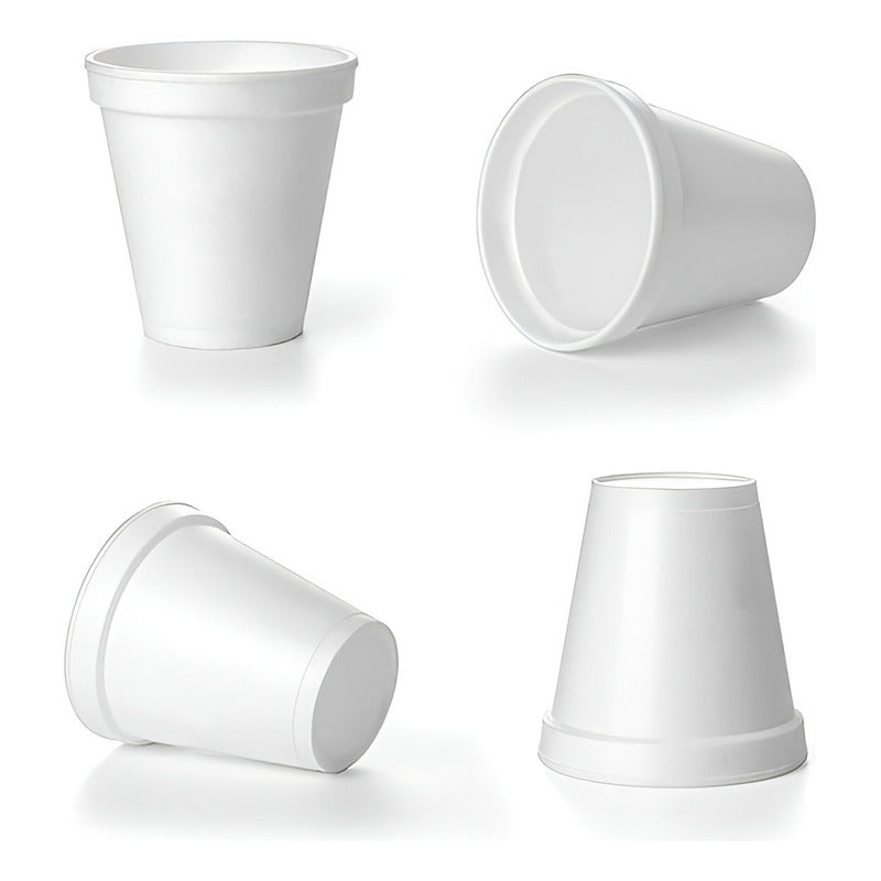 X1000 Vasos Plumavit Termico Vasos Desechable Vaso 6oz/177ml - Blancos