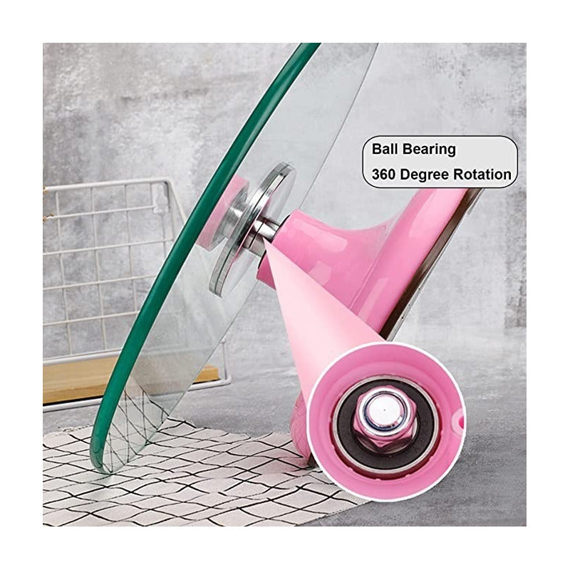 Base Giratoria Tortas Plato Giratorio Base Vidrio 30cm Rosa