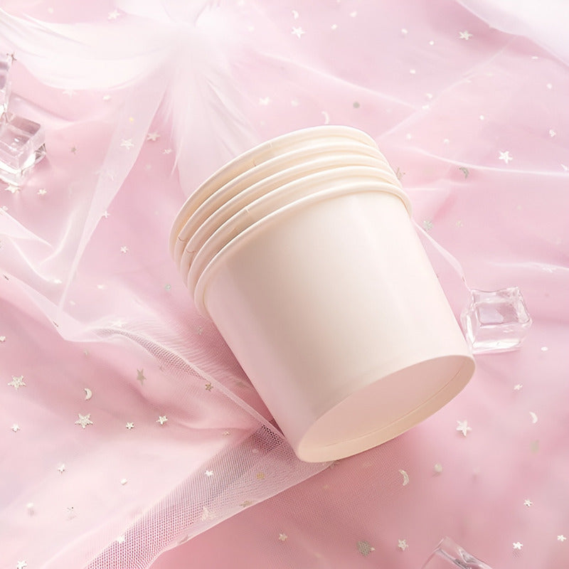 200 Vasos Polipapel Pote Helado Desechables Vaso Helado 12oz Blanco / Pote Helados 12oz