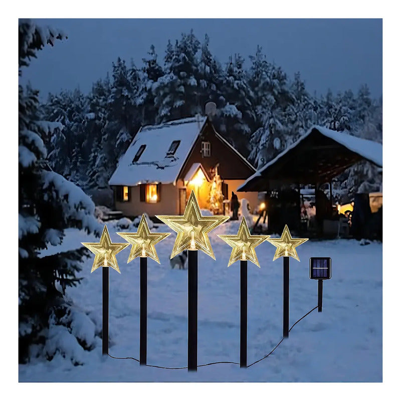 10 Guirnalda Solar Guirnaldas Solares Lampara Jardin Estrella Estacas Solares Decorativas Guirnalda Decorativa Luces... Amarillo
