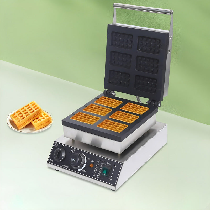 Wafflera Maquina Para Waffles Waflera Industrial Waffle 6cav Plateado