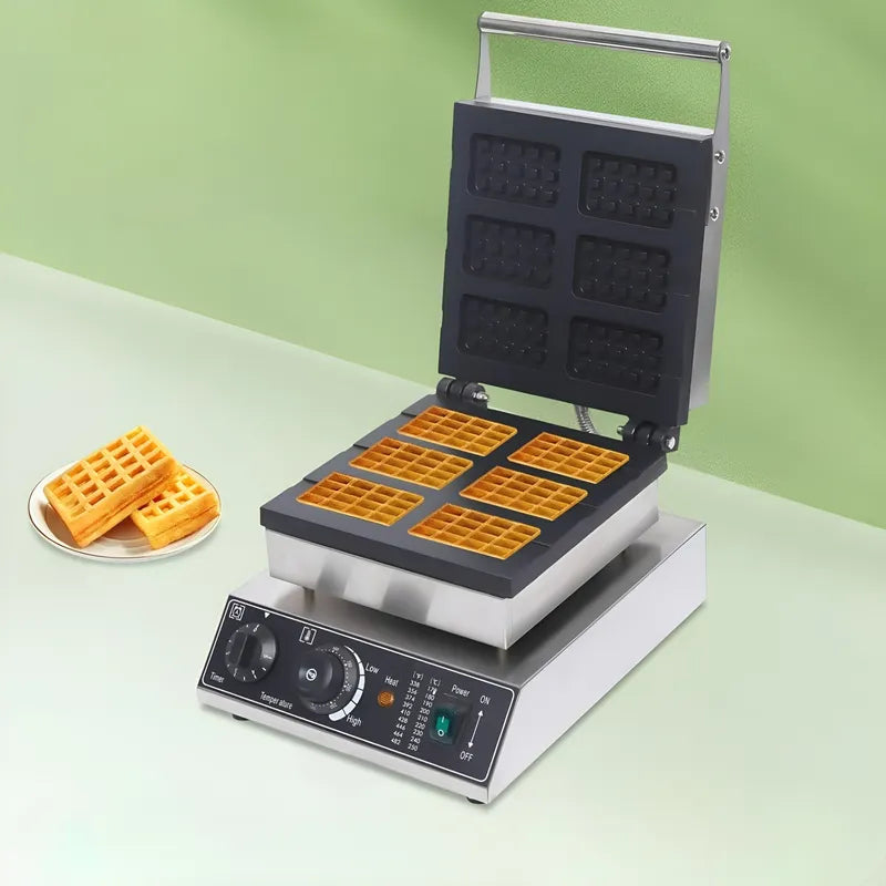 Wafflera Maquina Para Waffles Waflera Industrial Waffle 6cav Plateado