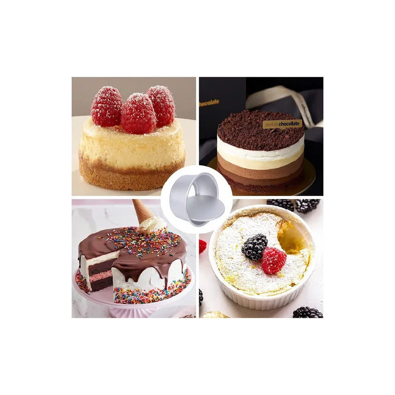 Moldes De Aluminio Para Tortas Molde Desmontables Molde 16cm Gris