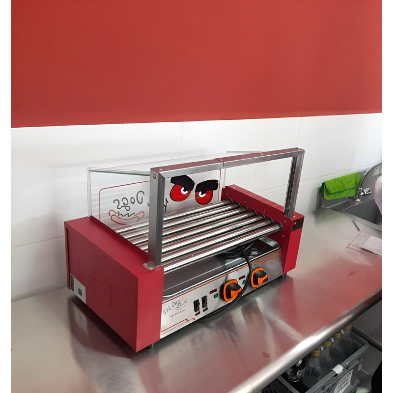 Rostizador Vienesas Parrilla Hot Dog Calentador Pan 7 Roller Hot Dog 7 Roller