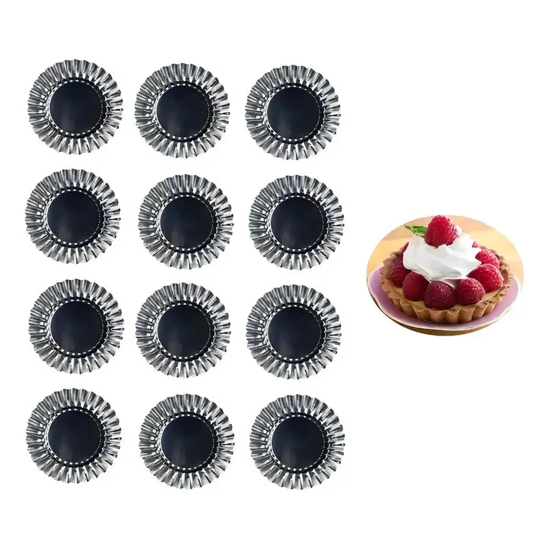 12 Molde De Tartaleta Molde Tarta Molde Mini Pie Fija 10,5cm Color Gris Mini Tartaletas Pies Postres Molde Para Tartas Para Hornear Resistentes Para Tartaletas Pasteles Mousse Tartas Pasteleriuscl