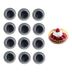 12 Molde De Tartaleta Molde Tarta Molde Mini Pie Fija 10,5cm Color Gris Mini Tartaletas Pies Postres Molde Para Tartas Para Hornear Resistentes Para Tartaletas Pasteles Mousse Tartas Pasteleriuscl