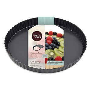 Molde Kuchen Sweet Cook Desmontable Acero 24cm Circular Gris Oscuro