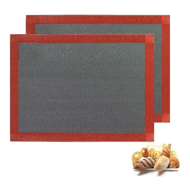 Pack 2 Lamina De Silicona Tapete Horno Microperforado Silpat Negro