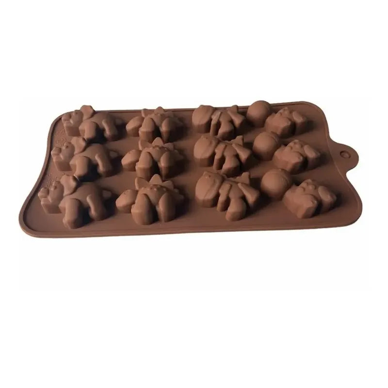 Pack X2 Moldes De Chocolate Dino Molde Chocolate Dinosaurio Bordó