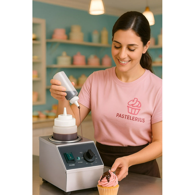 Botella Dispensador Calentador De Botellas De Salsas 22oz Plateado