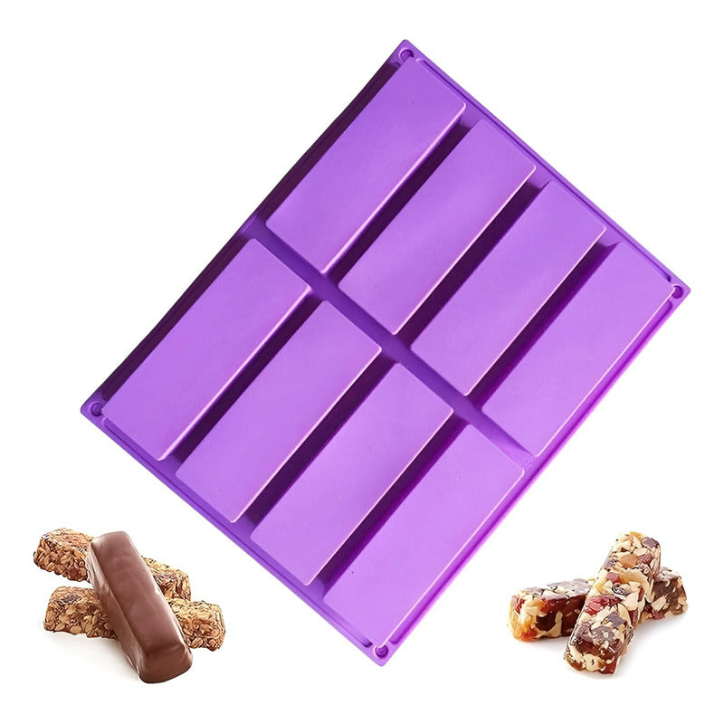 Moldes Para Chocolate Molde Silicona Reposteria Barras 8cav Multicolor