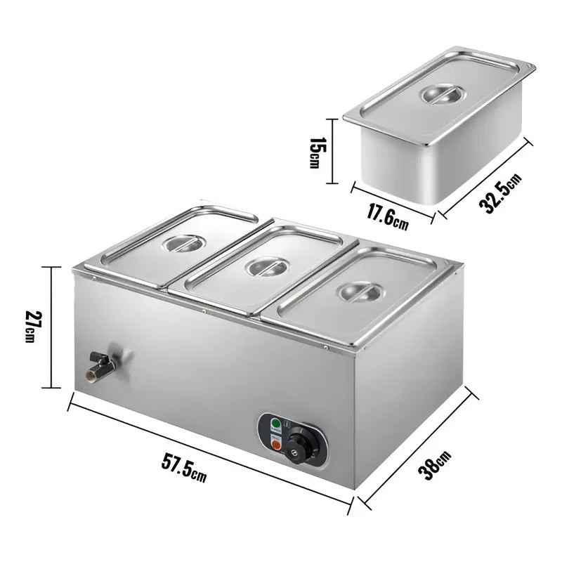 Chafer Electrico Buffet Baño Maria Bufetera 3 Depositos 5.5l Chafer Electrico Bufetera Depositos Buffet Baño Maria Bufetera Gastronómica Restaurante Banquetería Hotel Eventos Cocina Pasteleriuscl