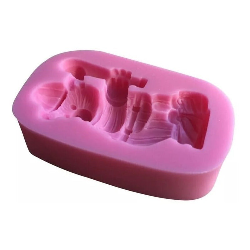 Molde De Silicona Molde Oso Molde Fondant Oso Beisbol Bate - Rosa 52309