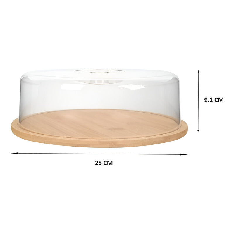 Base Para Torta Porta Torta Cupula De Vidrio Exhibición 25cm