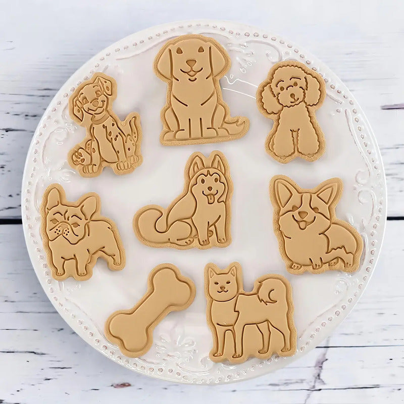 Molde Galletas Mascotas Moldes Para Galletas Perros Cortador Sellos En Relieve De Animales 3d Moldes De Galletas... Rosa Claro