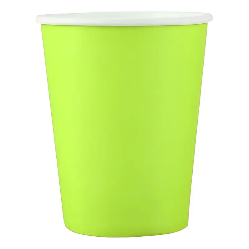 Pack X10 Vasos Desechables Vasos De Cumpleaños Verde 250ml Verde Manzana 1651