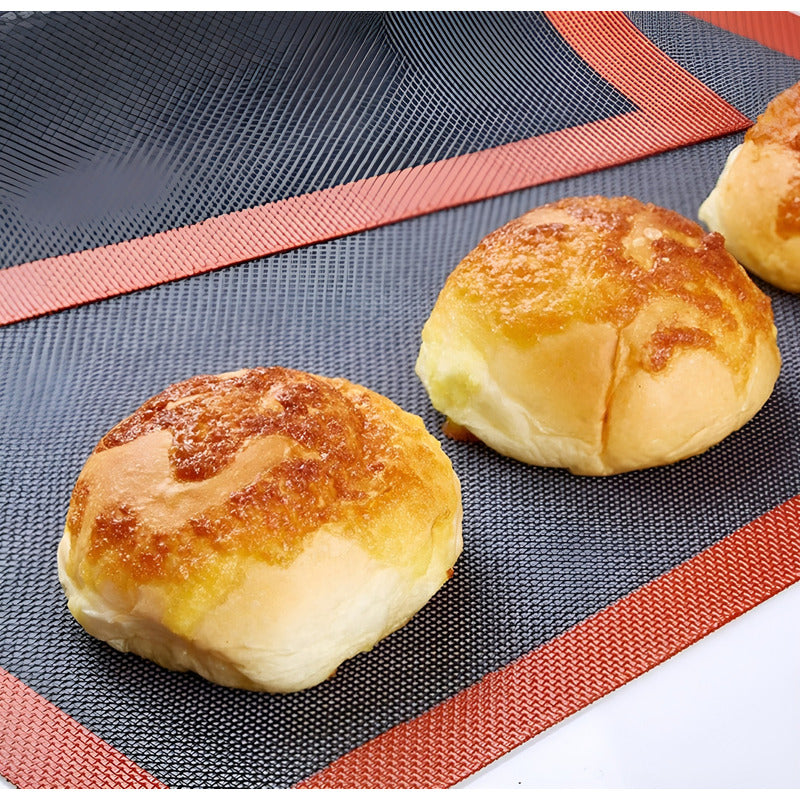 Set 2 Lamina Silicona Tapete Horno Microperforado 60x40cm Negro