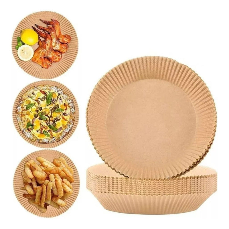 X3 Pack De 100 Forros Desechables Antiadherente Freidora 100 Pcs Air Fryer