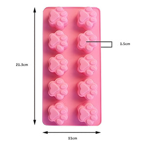 X2 Molde Para Chocolates Patitas De Perro Silicona Color Rosa Pasteleriacl