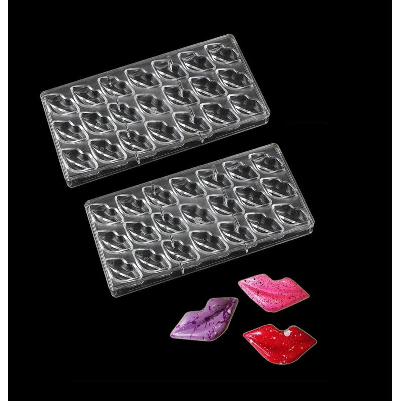 Pack X2 Molde Chocolate Acrilico Moldes Chocolate Molde Beso Gris