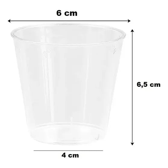25 Set De Vasos Shot Postres Pocillos Vasos Plastico 88 Ml Transparente