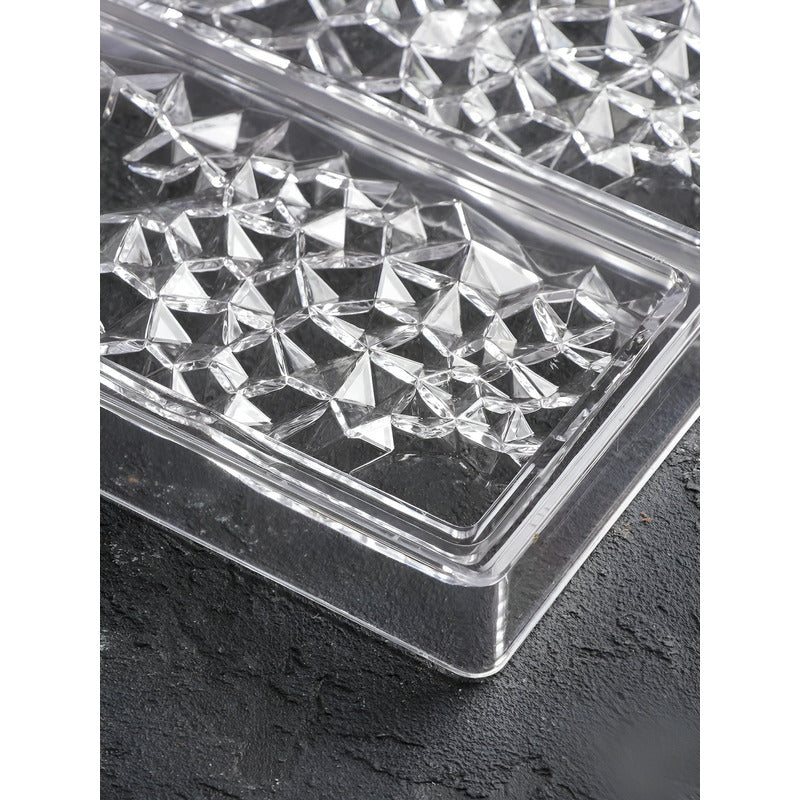 Set 2 Molde De Chocolate Molde Policarbonato Barra Cristal 3 Transparente