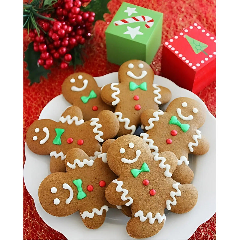 Set 4 Cortador Galletas Navidad Molde Galleta De Jengibre Plateado / Cortador Galletas Jengibre 4pcs