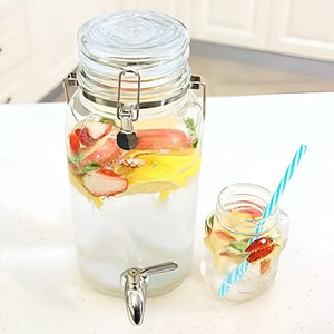 Dispensador De Bebidas Jarro De Vidrio Para Jugos Jarra 3.8l Dispensador Portátil Con Grifo Dispensador De Barril... Transparentes