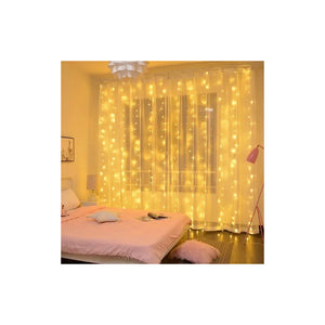Cortina De Luces Led Cortina Luces Luces Navidad Led Control Amarillo