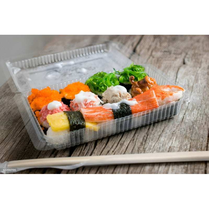 140 Bandejas Plastica Para Sushi Envase Transparente 3 Rolls Transparente/ Envase Para Sushi 3 Rolls