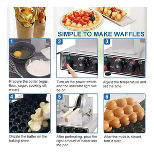 Waflera Doble Wuafleras Wafleras Con Formas Waffles Burbuja Gris / Wafflera Doble Burbuja