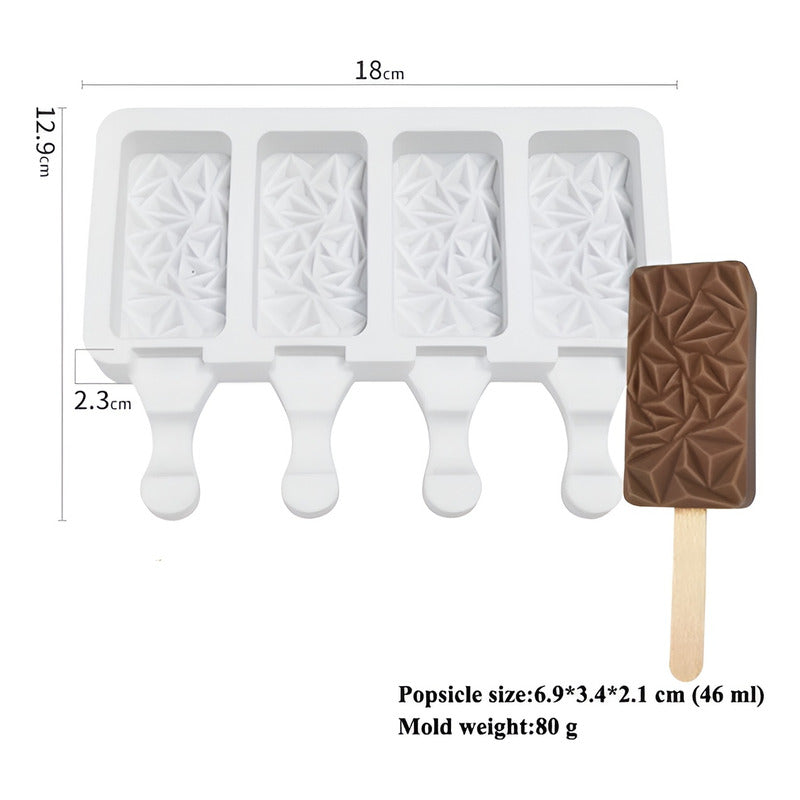 2 Molde Helados Moldes De Silicona Reposteria Molde Diamante Blanco