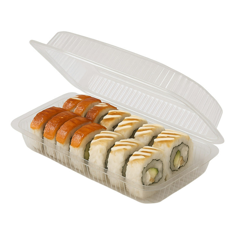 200 Envases Para Sushi Bandeja Plastica Transparente 2 Rolls Transparente/ Envase Para Sushi 2 Rolls