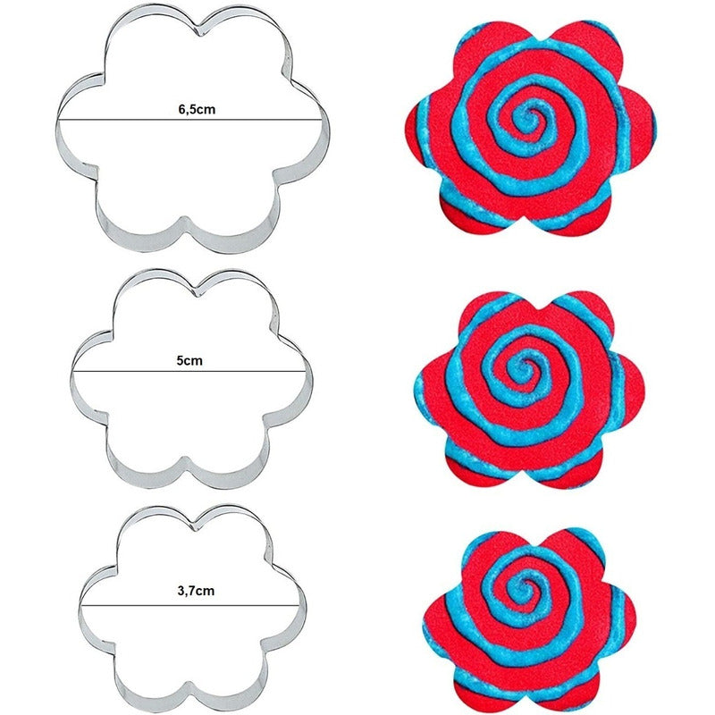 12 Moldes De Galleta Cortador Galletas Moldes Galletas 5867 Gris Flor, Circulo, Estrella, Corazon 5867