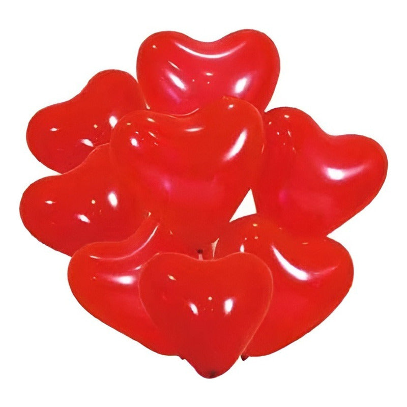 Pack 25 Globos De Corazon Globos De San Valentin Globo Rojo